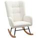 Teddy Fleece Fabric Rocking Chair 70cm Wide - Velmora