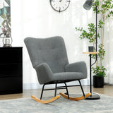 Teddy Fleece Fabric Rocking Chair 70cm Wide - Velmora
