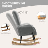 Teddy Fleece Fabric Rocking Chair 70cm Wide - Velmora