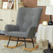Teddy Fleece Fabric Rocking Chair 70cm Wide - Velmora