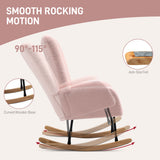 Teddy Fleece Fabric Rocking Chair 70cm Wide - Velmora