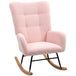 Teddy Fleece Fabric Rocking Chair 70cm Wide - Velmora