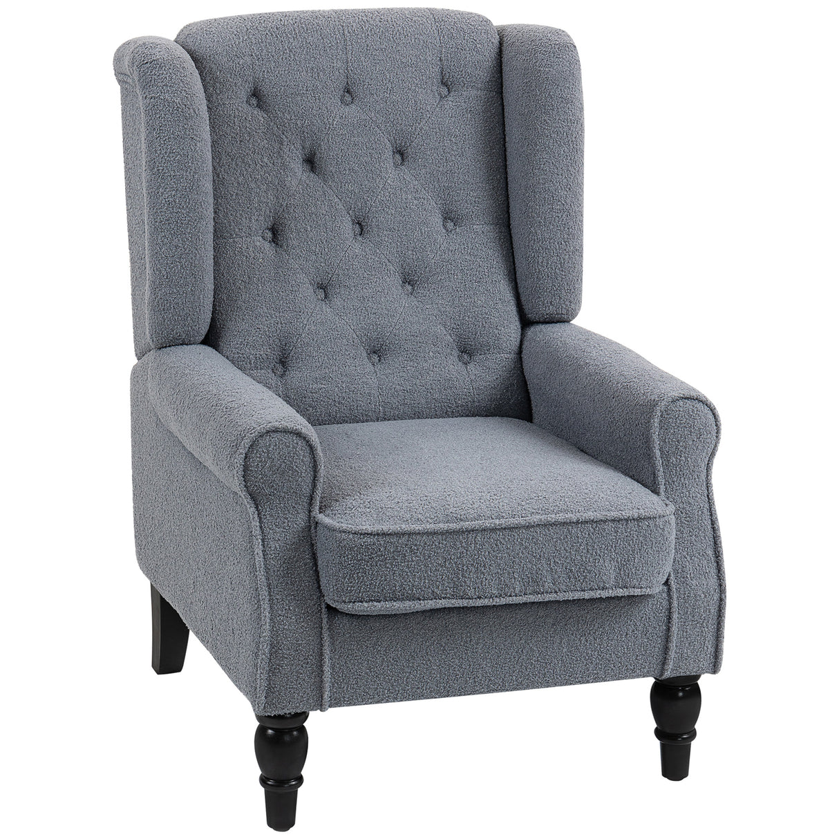 Teddy Fleece Fabric Wingback Occasional Chair 74cm Wide - Velmora