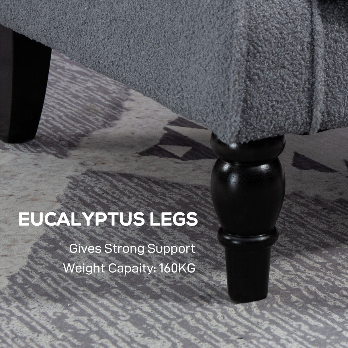 Teddy Fleece Fabric Wingback Occasional Chair 74cm Wide - Velmora