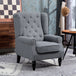 Teddy Fleece Fabric Wingback Occasional Chair 74cm Wide - Velmora