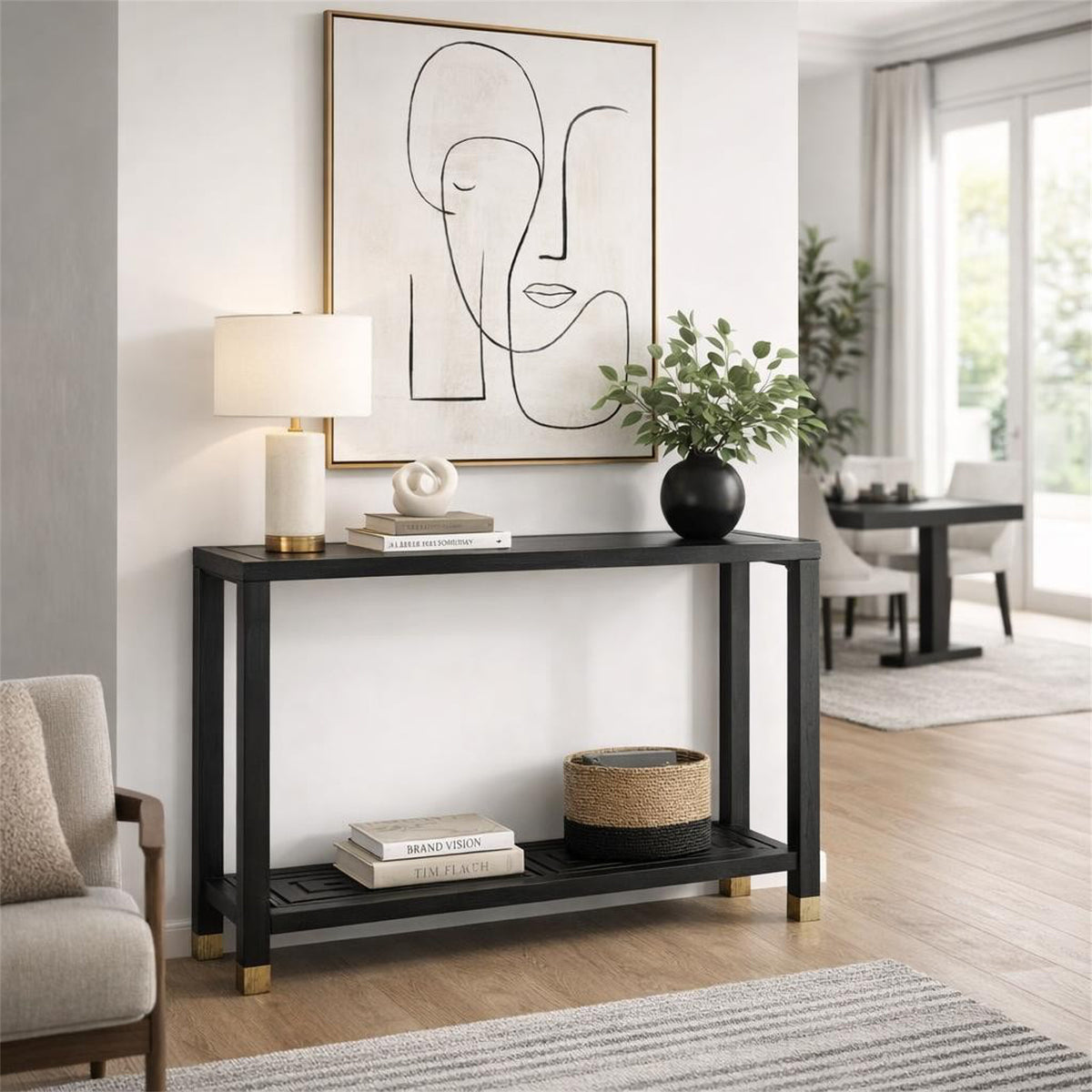 Tempered Glass Console Table 130cm Wide - Monza
