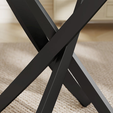 Tempered Glass Dining Table 120cm Wide for 6 People - Velmora