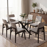 Tempered Glass Dining Table 120cm Wide for 6 People - Velmora