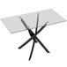 Tempered Glass Dining Table 120cm Wide for 6 People - Velmora