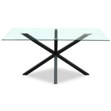 Tempered Glass Dining Table 160cm Wide for 6 People - Monza