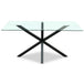 Tempered Glass Dining Table 160cm Wide for 6 People - Monza