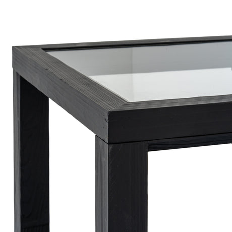 Tempered Glass Side Table 50cm Wide Square - Monza