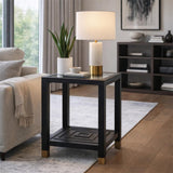 Tempered Glass Side Table 50cm Wide Square - Monza