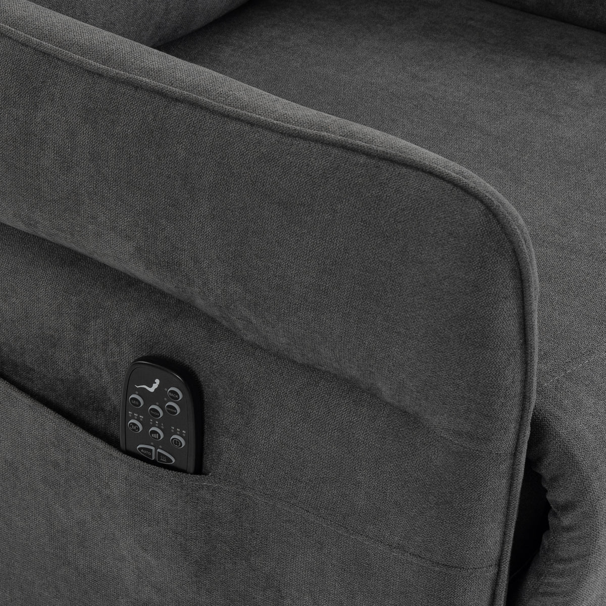 Terry Cloth Fabric Recliner Armchair 74cm Wide With Footrest - Velmora