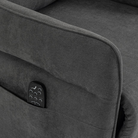 Terry Cloth Fabric Recliner Armchair 74cm Wide With Footrest - Velmora