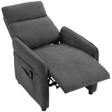 Terry Cloth Fabric Recliner Armchair 74cm Wide With Footrest - Velmora
