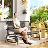 Texteline Fabric 3 Seater Glider Rocking Garden Bench for 3 People - Velmora