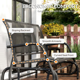 Texteline Fabric 3 Seater Glider Rocking Garden Bench for 3 People - Velmora