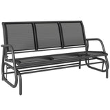 Texteline Fabric 3 Seater Glider Rocking Garden Bench for 3 People - Velmora