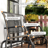 Texteline Fabric 3 Seater Glider Rocking Garden Bench for 3 People - Velmora