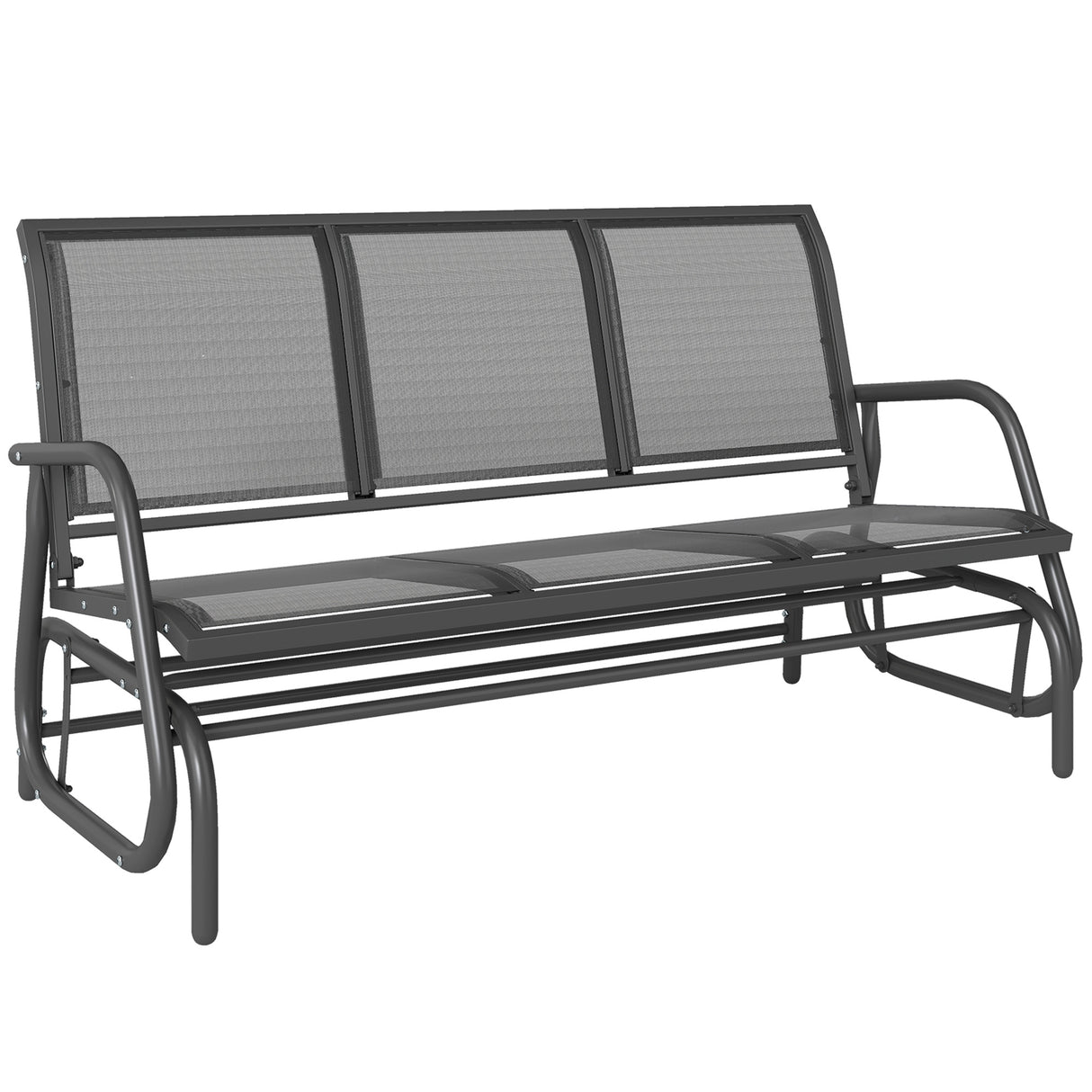 Texteline Fabric 3 Seater Glider Rocking Garden Bench for 3 People - Velmora