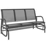Texteline Fabric 3 Seater Glider Rocking Garden Bench for 3 People - Velmora