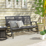 Texteline Fabric 3 Seater Glider Rocking Garden Bench for 3 People - Velmora