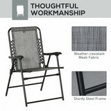 Texteline Fabric Foldable Garden Chairs in Set of 2 - Velmora