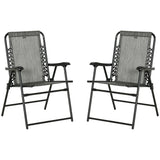 Texteline Fabric Foldable Garden Chairs in Set of 2 - Velmora