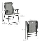 Texteline Fabric Foldable Garden Chairs in Set of 2 - Velmora