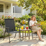 Texteline Fabric Folding Garden Chairs in Set of 2 - Velmora