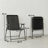 Texteline Fabric Folding Garden Chairs in Set of 2 - Velmora