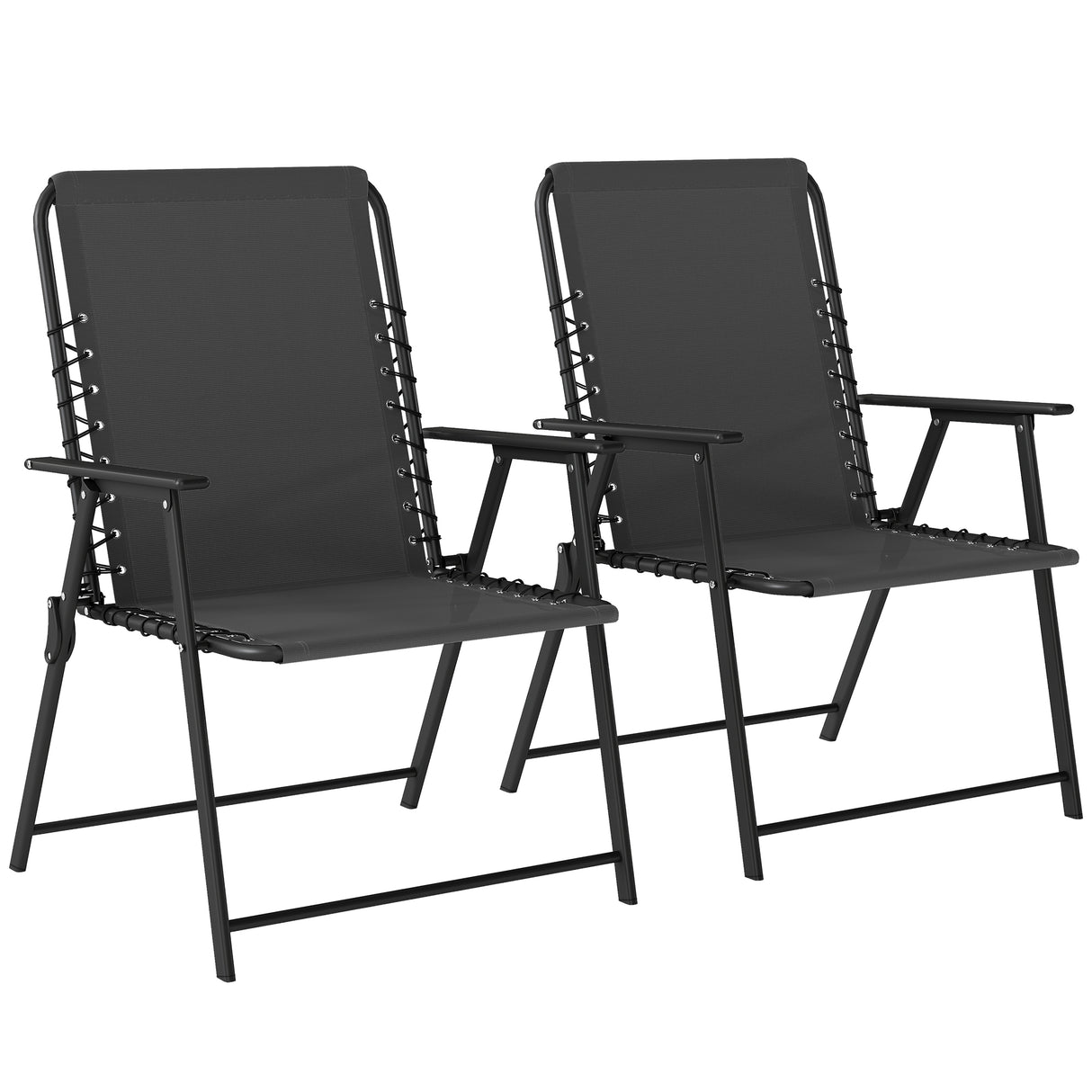 Texteline Fabric Folding Garden Chairs in Set of 2 - Velmora