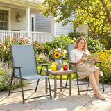 Texteline Fabric Folding Garden Chairs in Set of 2 - Velmora