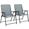 Texteline Fabric Folding Garden Chairs in Set of 2 - Velmora