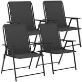 Texteline Fabric Folding Garden Chairs in Set of 4 - Velmora
