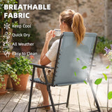 Texteline Fabric Folding Garden Chairs in Set of 4 - Velmora