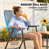 Texteline Fabric Folding Garden Chairs in Set of 4 - Velmora