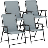 Texteline Fabric Folding Garden Chairs in Set of 4 - Velmora