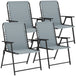 Texteline Fabric Folding Garden Chairs in Set of 4 - Velmora