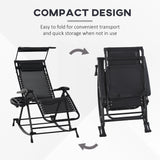 Texteline Fabric Folding Garden Rocking Chair - Velmora