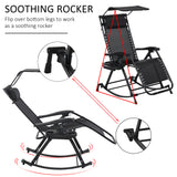 Texteline Fabric Folding Garden Rocking Chair - Velmora