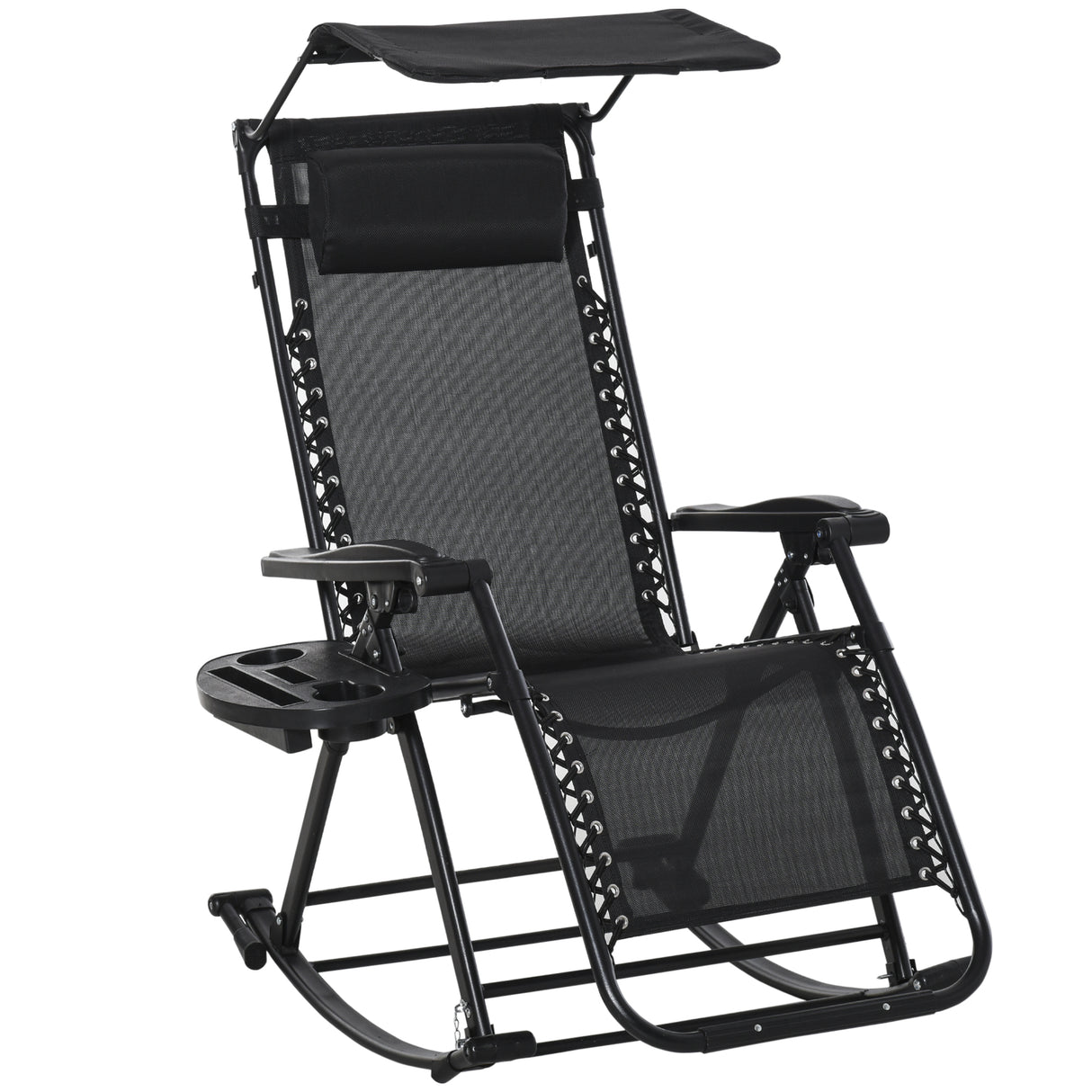 Texteline Fabric Folding Garden Rocking Chair - Velmora