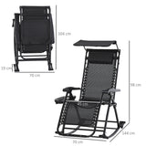 Texteline Fabric Folding Garden Rocking Chair - Velmora