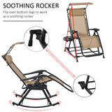 Texteline Fabric Folding Garden Rocking Chair - Velmora