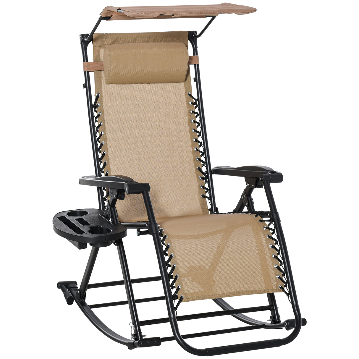 Texteline Fabric Folding Garden Rocking Chair - Velmora