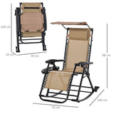 Texteline Fabric Folding Garden Rocking Chair - Velmora