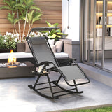 Texteline Fabric Folding Garden Rocking Chair - Velmora