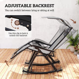 Texteline Fabric Folding Garden Rocking Chair - Velmora