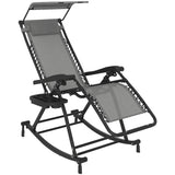 Texteline Fabric Folding Garden Rocking Chair - Velmora